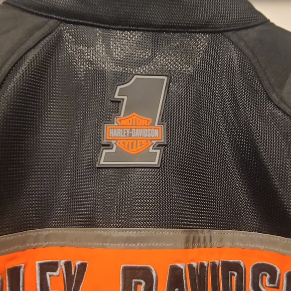 Harley-Davidson Men's Black and Orange Jacket - Picture 6 of 8